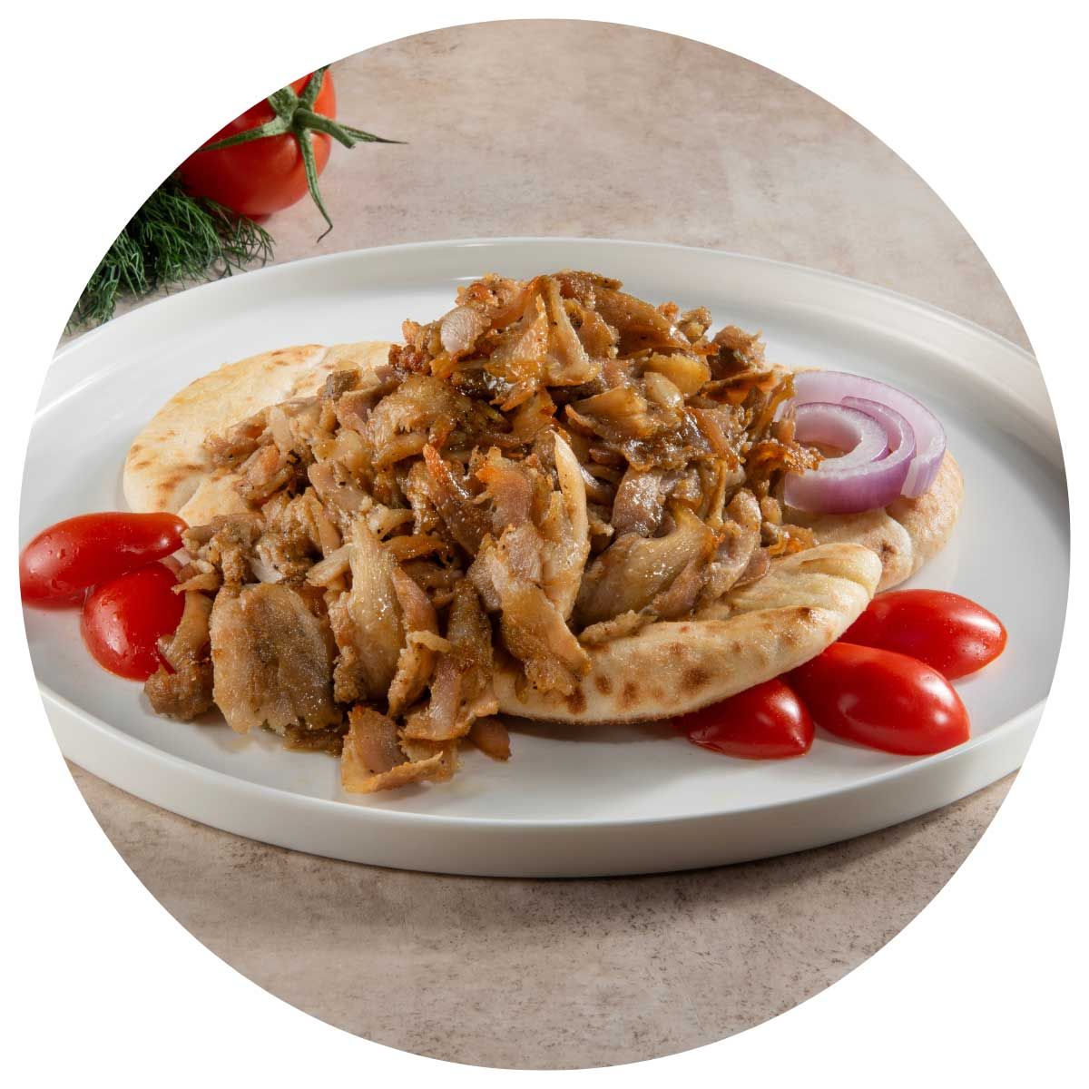 Pre-cooked Pork Gyros Sliced